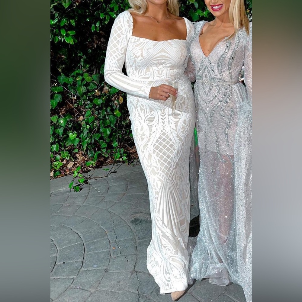 White sequin dress